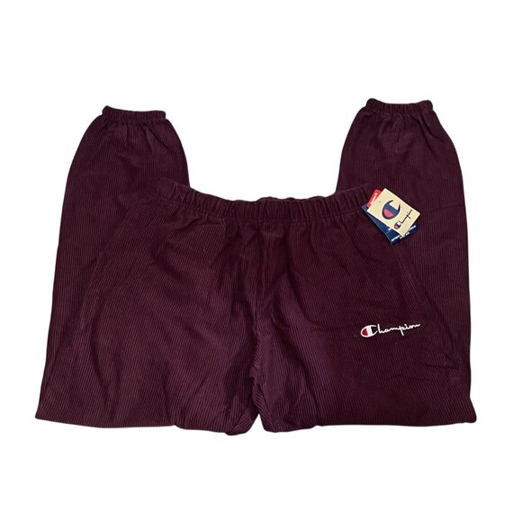 Champion UO Textured Rib Lounge Pant Cotton Joggers Sz Large Burgundy Mens - Picture 13 of 13